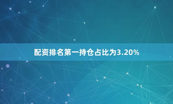 配资排名第一持仓占比为3.20%